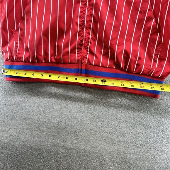 G-NET Men's Red, White Blue Strip Zip Up Windbreaker Jacket Size Large   A14b - Picture 10 of 11